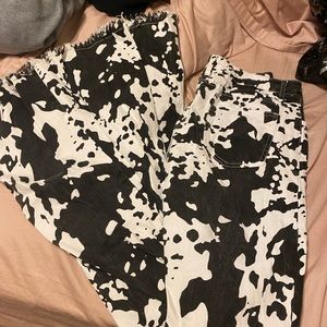 Cow print flares